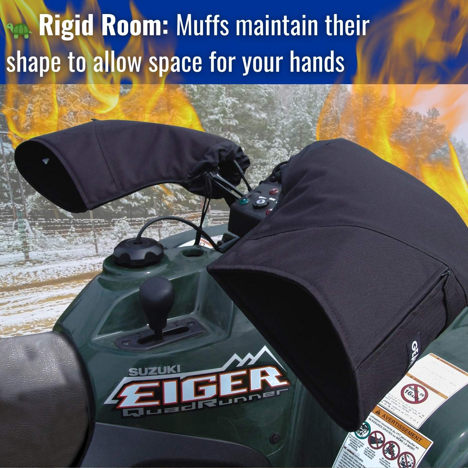 Rigid Handlebar Muffs for ATV, Motorcycle & Snowmobile