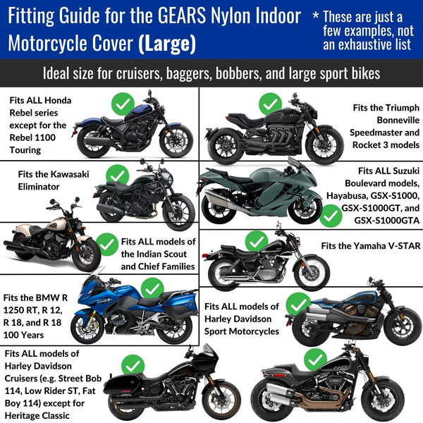 Funda de nailon para motocicletas de interior