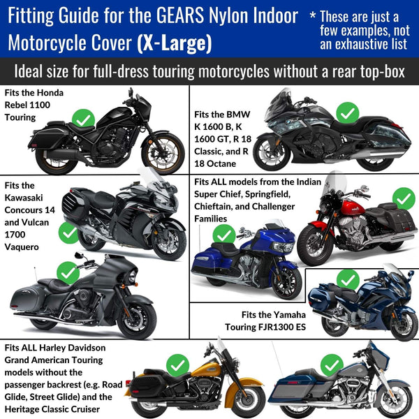 Funda de nailon para motocicletas de interior