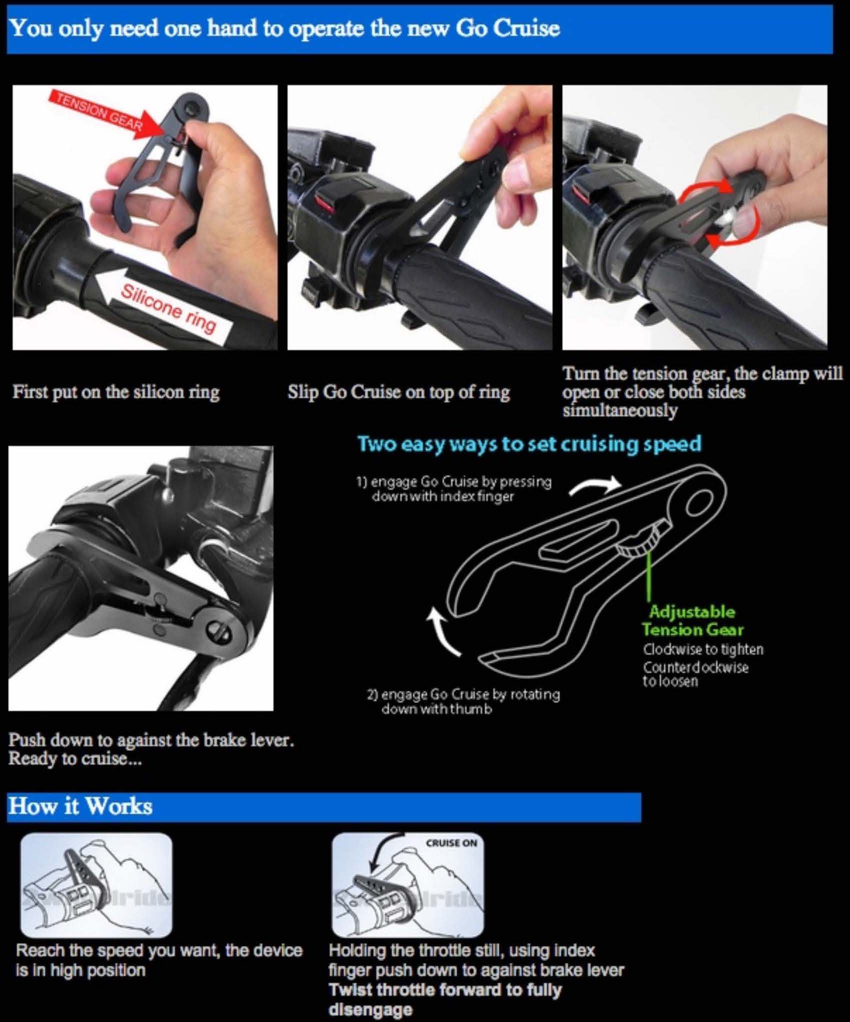 GO CRUISE Motorcycle Handlebar Throttle Lock