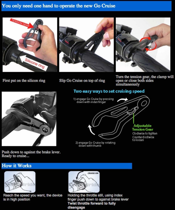 GO CRUISE Motorcycle Handlebar Throttle Lock