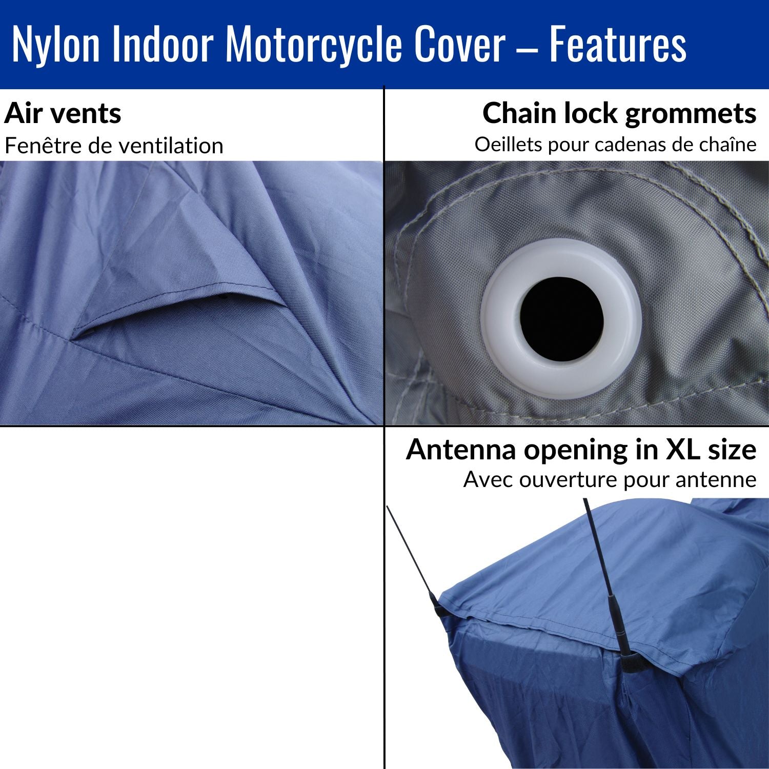 Funda de nailon para motocicletas de interior