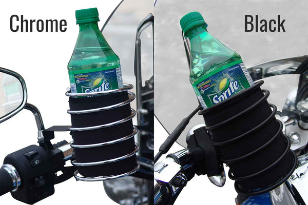 Sprite inside chrome and black drink holder