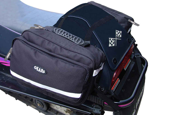 Black snowmobile saddlebag