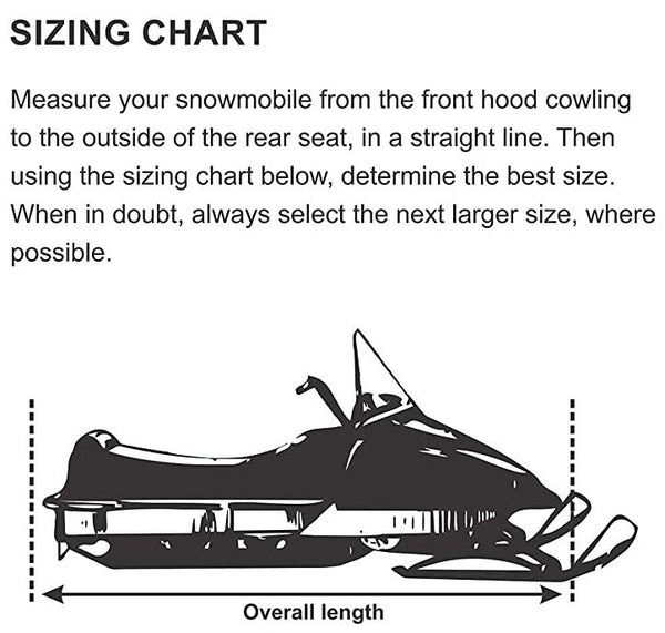 Sizing chart description 