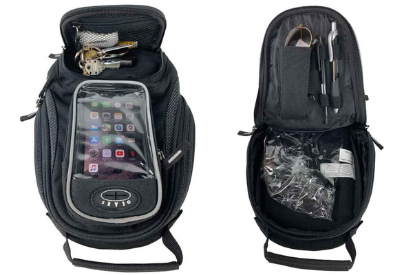 Neptune motorcycle tank bag open