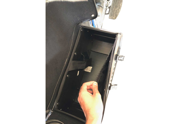 Inside of saddlebag