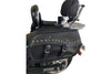 Black saddlebag on motorcycle