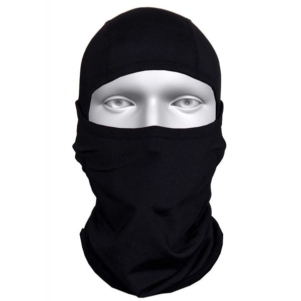 mannequin wearing black balaclava