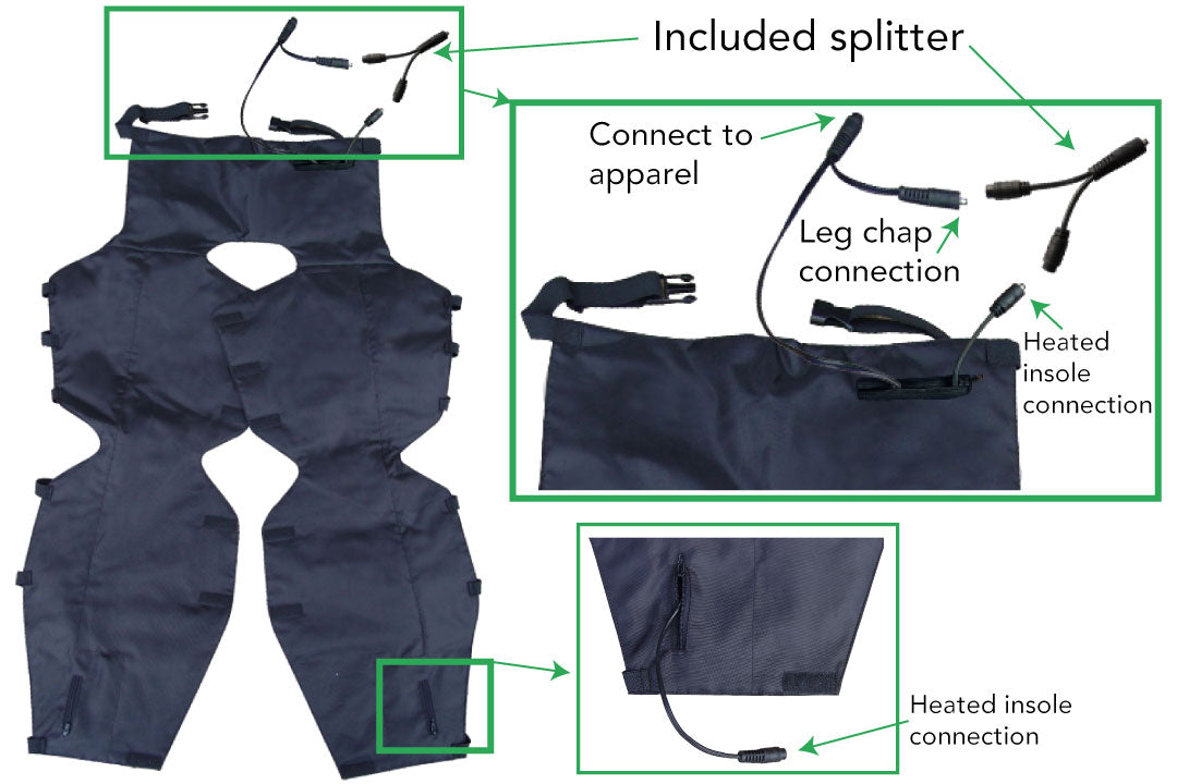 Wiring diagram for heated leg chaps