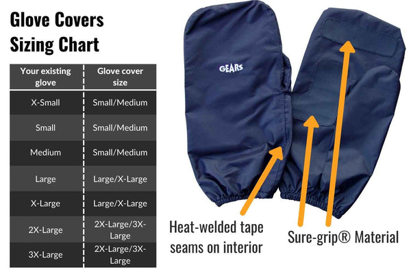 Glove cover sizing chart