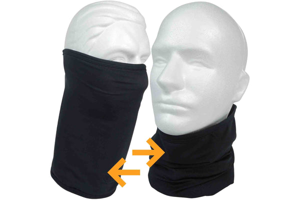 Mannequin wearing black neck gaiter