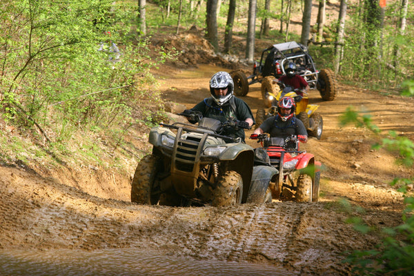Riding ATVs in group
