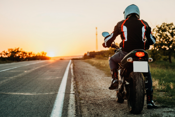 A man riding a motorcycle