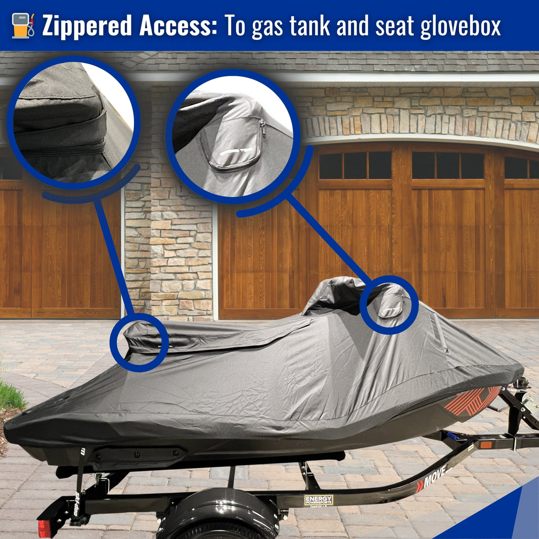 Black 600 Denier Jet Ski Cover For Sea-Doo Spark Trixx 3up (2018