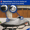 Seat zip for the gas cap and under-seat storage, front zip for the Speed Tie dock lines