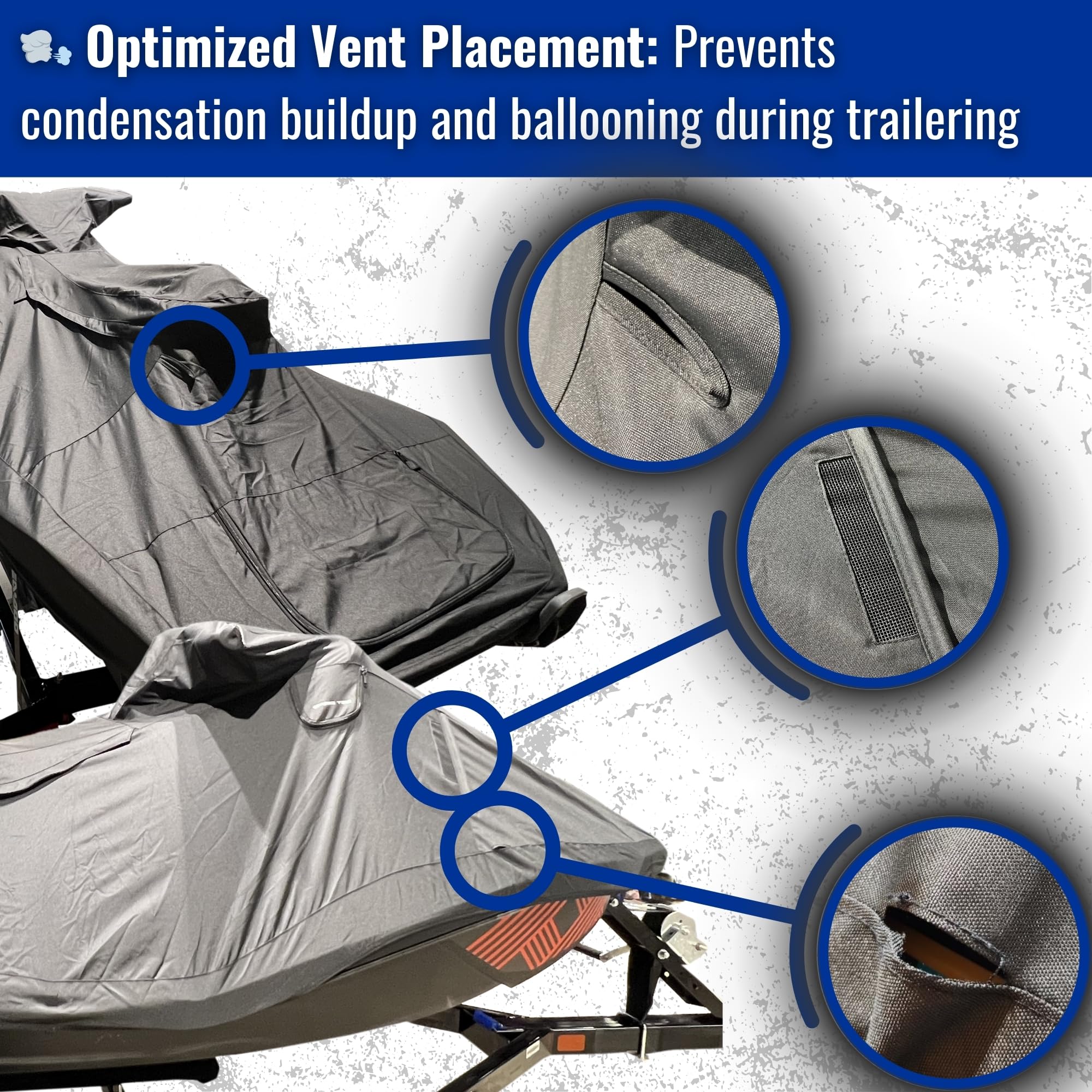 Air vents that stop ballooning when trailering