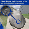 Waterproof polyester sheds rain and spray, vented on purpose