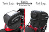 motorcycle tank bag that easily converts to tail bag