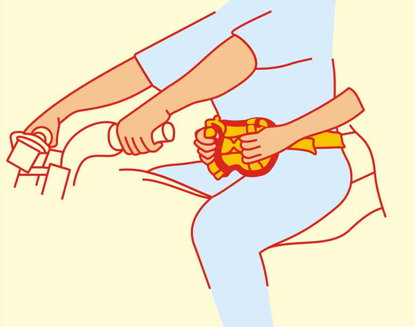 Diagram of holding grab handle