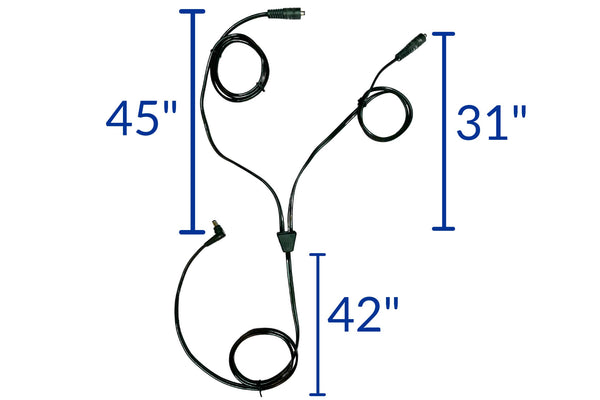 Split black cord with length