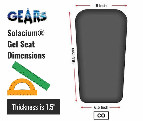 Dimensions of gel seat