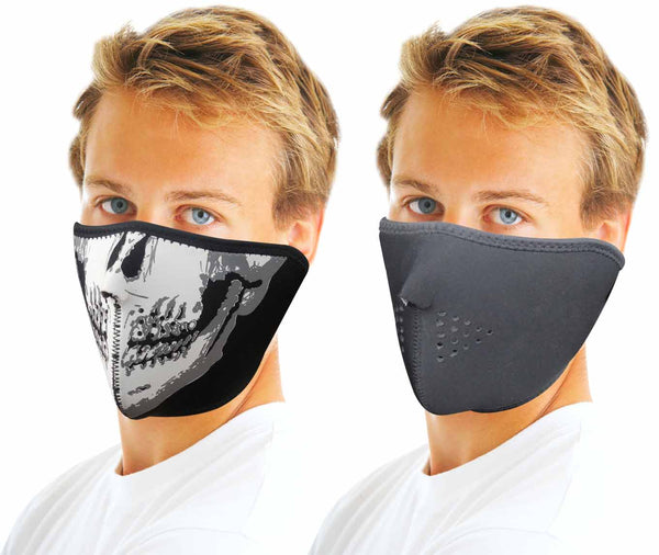 Man wearing skull mask