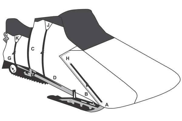 Diagram of snowmobile cover